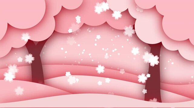 舞い散る 桜 花びら パターン01 桜色 風景 薄いピンク ループ クラフト