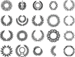 Obraz premium A collection of various laurel wreath designs