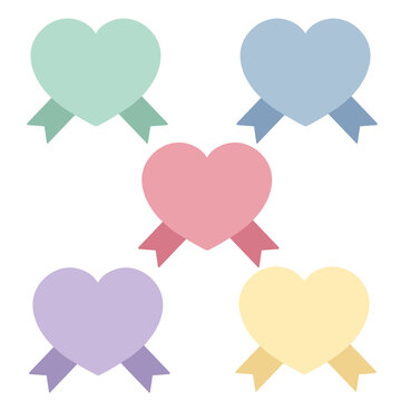 ハートロゼッタの5個セット　パステルカラー