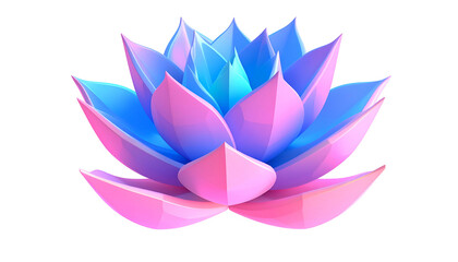Fototapeta premium Elegant lotus flower with gradient petals in shades of pink and blue on black