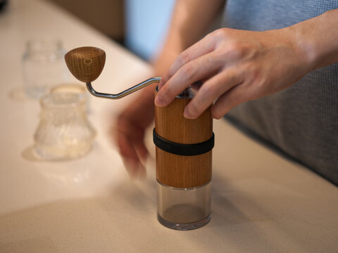 Coffee Grinding Tools in Use