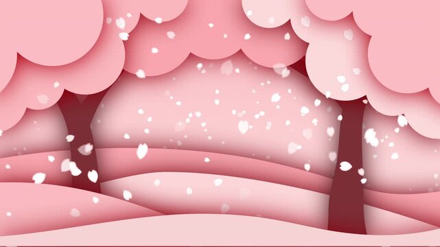 舞い散る 桜の花びら パターン01 桜色 風景 薄いピンク ループ クラフト