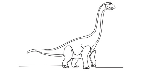 brontosaurus dinosaur line art illustration © DCB Line Stocker