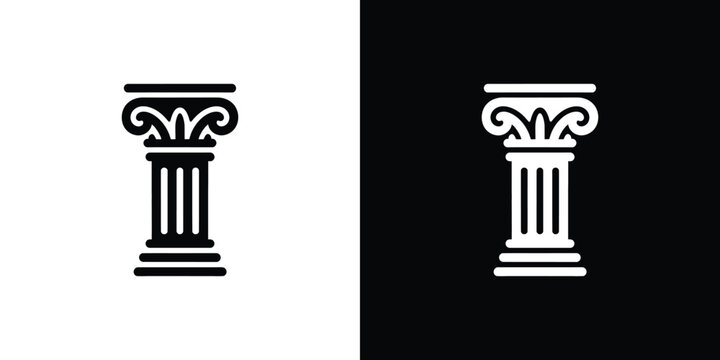 Black and white columns on contrasting backgrounds