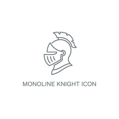 Fototapeta premium Monoline Knight Helmet Warrior Security Logo