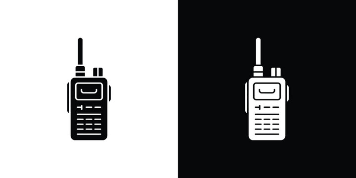 Black and white walkie talkie on split background radio 1