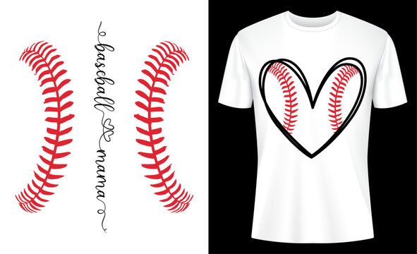 Baseball Mama Funny Baseball T-Shirt Design Vector