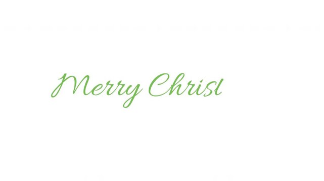 Merry Christmas Green Handwritten Cursive Animation with Elegant Calligraphy Text