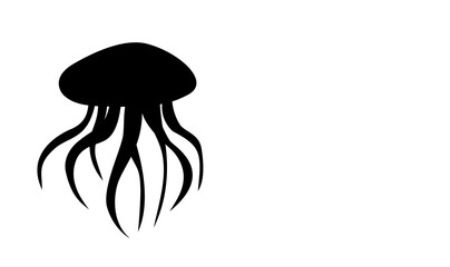 black jellyfish on white background © zorica