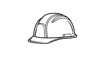 Fototapeta premium Hard Hat Construction Safety Helmet Line Art Illustration Vector Icon for PPE and Industrial Work Concept