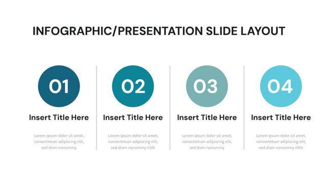 Horizontal numbered infographic showing four sequential steps for a process