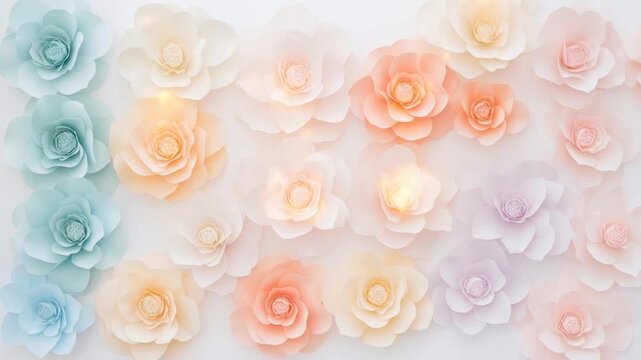 Pastel flower wall paper floral background with soft color romantic decor wedding decoration delicate petal spring blossom feminine design dreamy pastel paper flower floral pattern soft light
