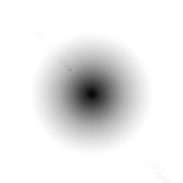 Abstract black gradient circle and soft blurred vignette effect isolated on white background