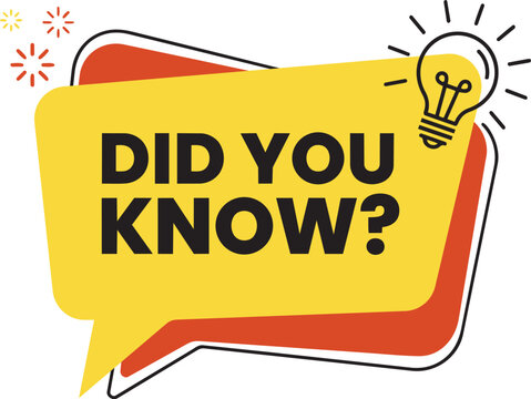 Did You Know Sign with Light Bulb Icon