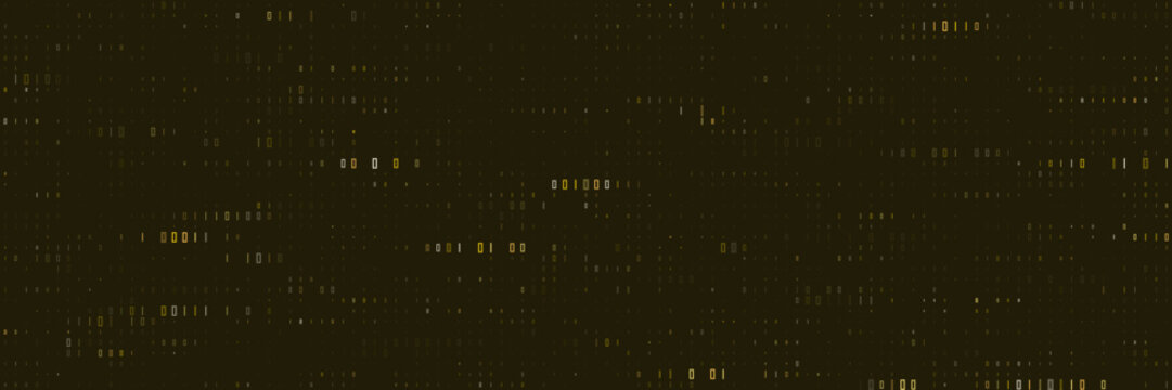 Golden Binary Code Stream Representing Quantum Computing Encryption and Secure Data Transfer