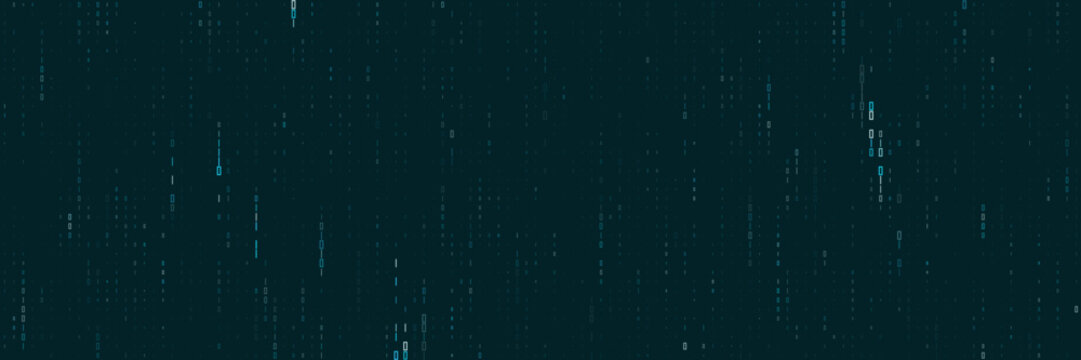 Quantum computing data stream with falling binary code for cybersecurity and encryption
