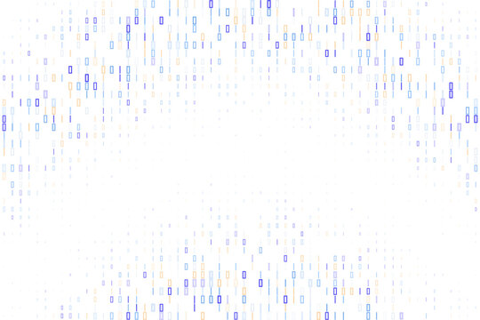 Quantum Bit Processing Visualization, Abstract Digital Data Stream on White Background