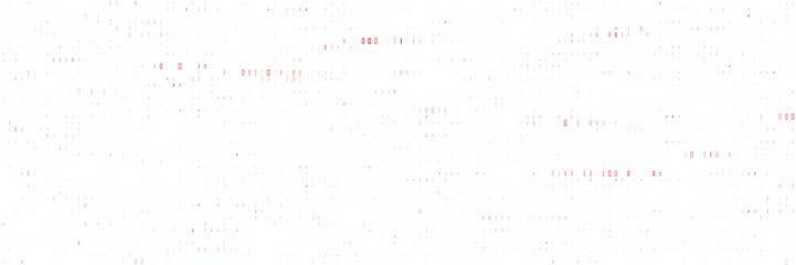 Minimalist red data stream glitch effect on white background for technology and cybersecurity concepts © SimpleDesignStudio