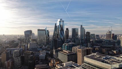 Modern Skyscrapers Dominate City of London Skyline © Tom