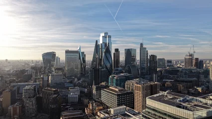 Fotobehang Londen Modern Skyscrapers Dominate City of London Skyline  © Tom