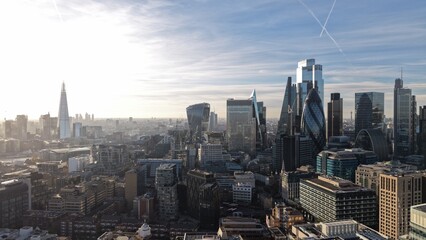 Naklejka premium London City Skyline Featuring Modern Iconic Architecture