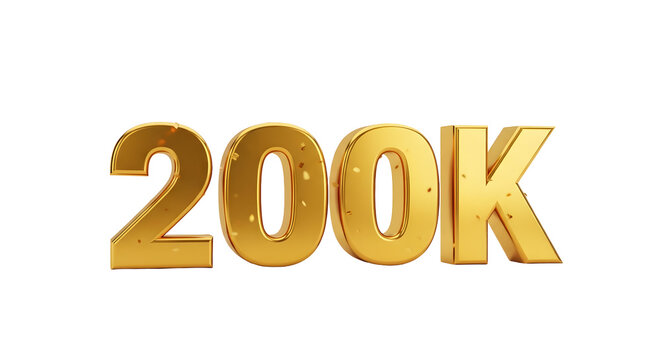 Golden 200k isolated on transparent background