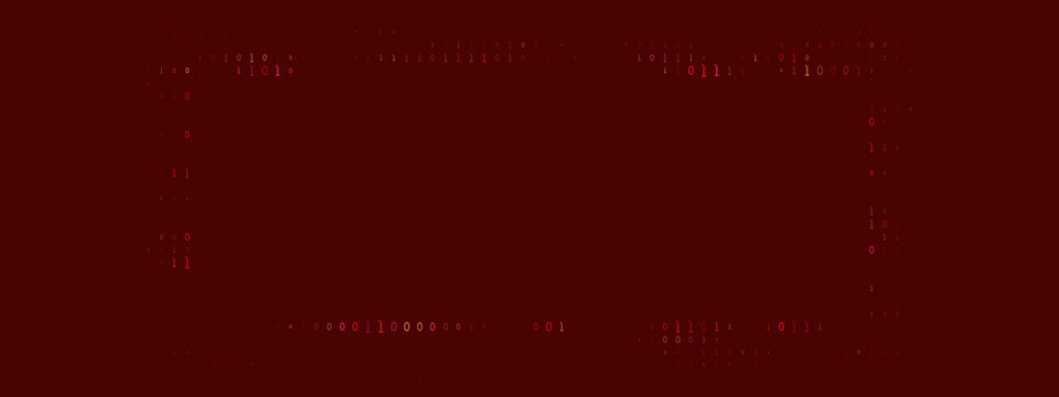 Red Binary Code Frame for Cybersecurity and Data Breach Alert Background
