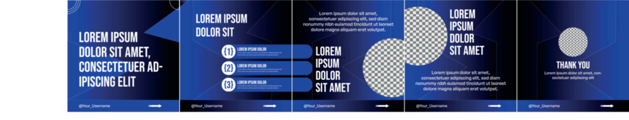 Set Of Carousel Post Template, Editable carousel post, social media carousel post for business © Motiur R Munna