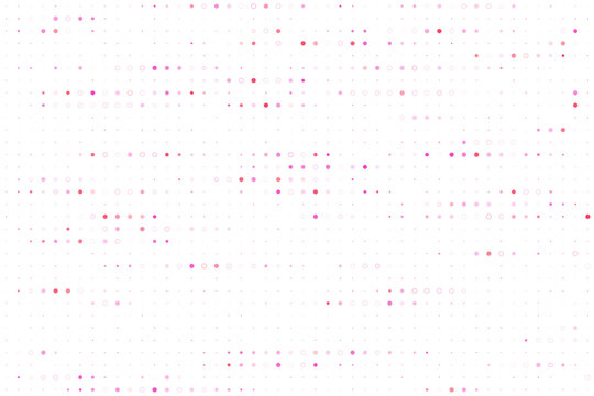 Pink Halftone Data Visualization Pattern, Abstract Digital Genomics Background
