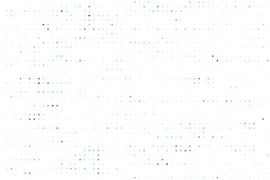 Genomic sequencing data visualization pattern with blue and purple dots on white background