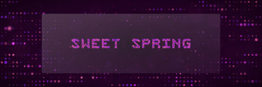 Sweet Spring Glitch Art Banner for Cyberpunk Aesthetic and Retro Gaming