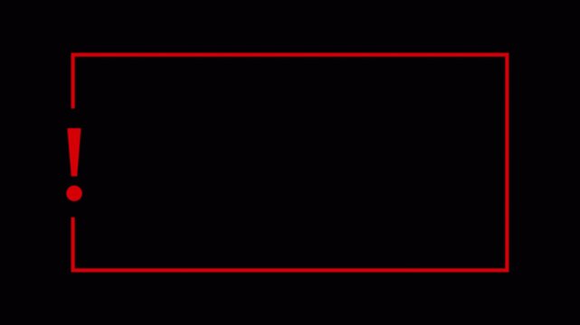 Minimal Warning Frame with Exclamation Mark and Copy space animation. Exclamation mark frame for quizzes and FAQs. Game announcement message. Answer exclamation mark animation with alpha channel.