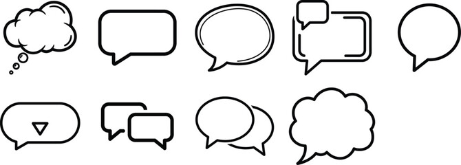 Fototapeta premium A collection of various speech bubbles and thought clouds