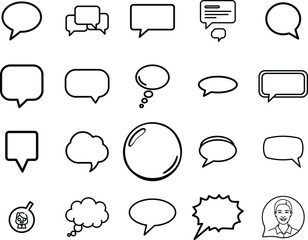 Fototapeta premium A collection of various speech bubbles and icons