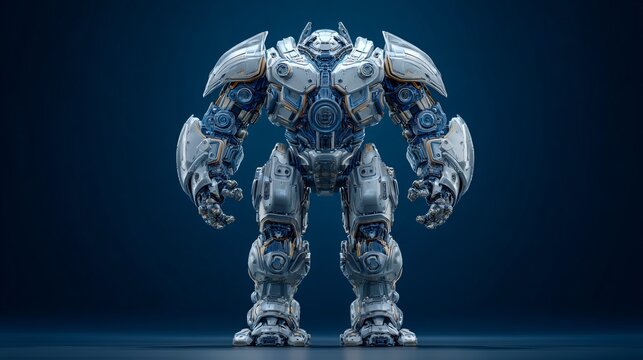 Futuristic Mech Armor Suit with Hydraulic Joints