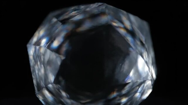 Diamond Close-Up - Sparkling Gemstone on Black Background.