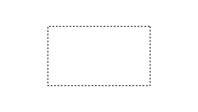 A simple and clean dashed rectangle frame with empty copy space, Dotted line rectangle frame icon on transparent background. selection box outline, border frame dotted line icon on isolated screen.