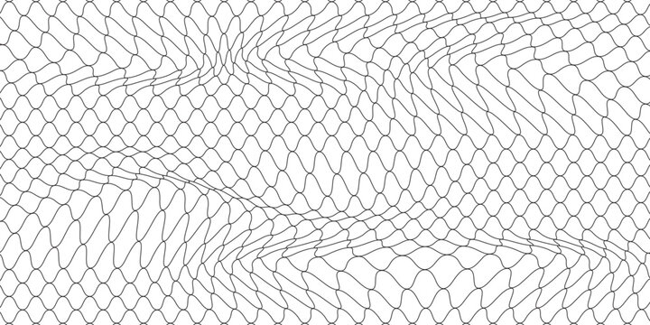 Wavy Lines Op Art Pattern. Abstract Black and White Textured Background.