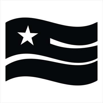  Stylized black and white flag with a single star for juneteenth