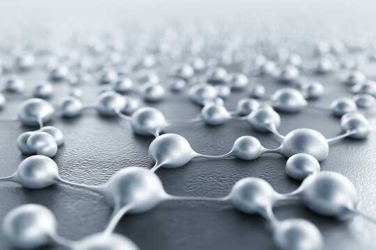 Embossed Molecular Pattern on Brushed Metal with Raking Light Relief Detail