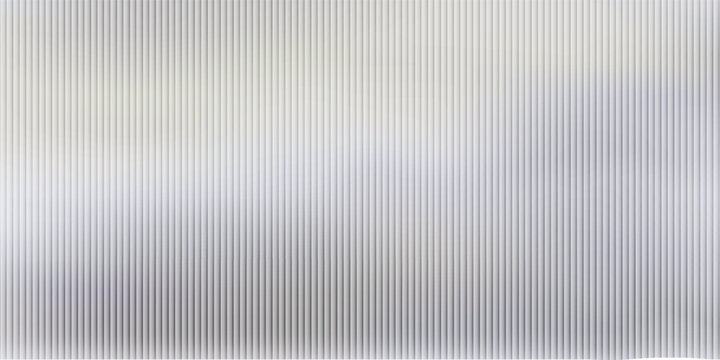 Transparent corrugated plastic ribbed glass background with abstract line patterns. 3D gradient light effects for retail windows or architectural panels.