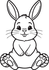 Obraz premium A charming, cartoonish illustration of an adorable bunny, with its long ears and captivating eyes, a classic image perfect for various purposes.