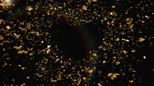 4k loop video of Elegant butterfly-effect particle vortex for grand opening events and success recognition, for VJ sets, club visuals,  electronic music festivals, stage screens and for LED