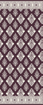 digital daman with ikat and ajrakh pattern border 