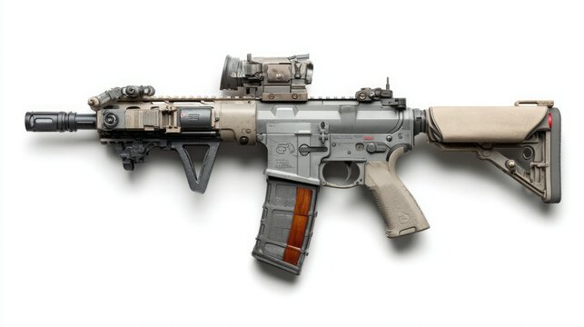 Modern Tactical Assault Rifle with Attachments