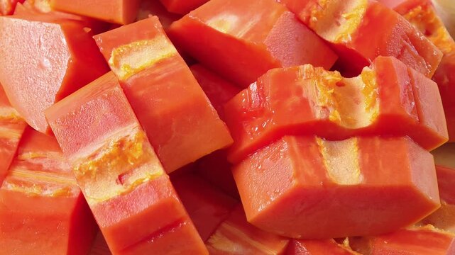 Close-up of a ripe papaya	