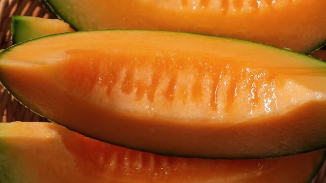 Close-up of a ripe, orange melon