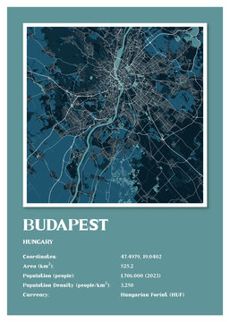 Budapest - Hungary Aster Night Maps Information