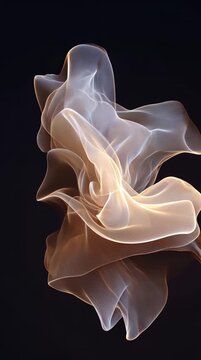 Abstract flowing smoke forming soft organic shapes in a minimal artistic composition