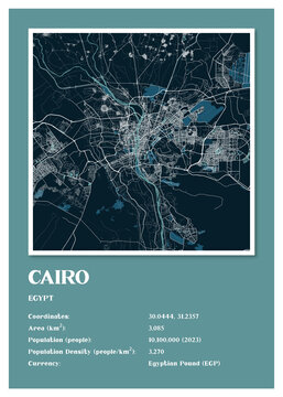 Cairo - Egypt Aster Night Maps Information